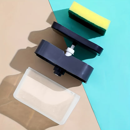 Modern Dish Soap Dispenser with Sponge Holder – 2-in-1 Kitchen Sink Organizer