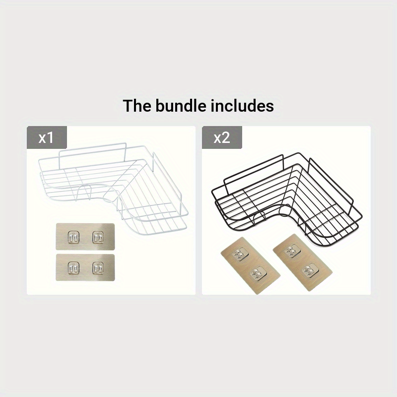 Heavy-Duty Cast Iron Corner Shelf – No-Drill Wall-Mounted Bathroom Shelf