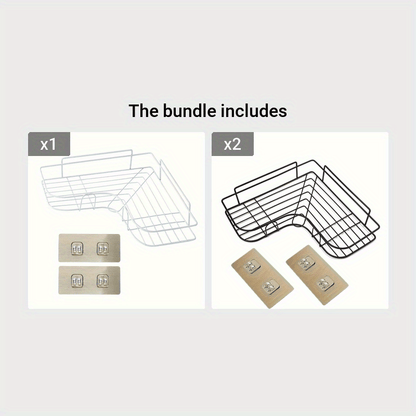 Heavy-Duty Cast Iron Corner Shelf – No-Drill Wall-Mounted Bathroom Shelf