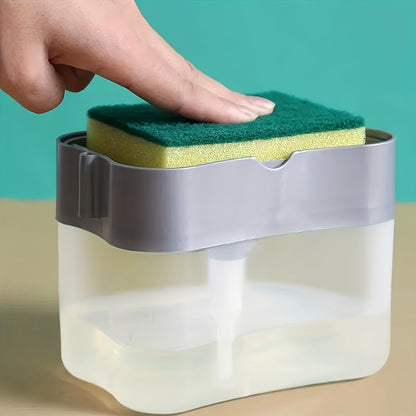 Modern Dish Soap Dispenser with Sponge Holder – 2-in-1 Kitchen Sink Organizer